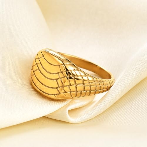 PCY Stainless Steel Gold Plated Men Women Band Ring - color: 13mm Gold TY