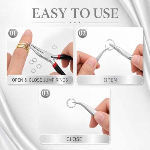 1200 Pcs Jump Rings for Jewelry Making, Open Jump Rings with Pliers, Tweezer and Lobster Clasps for Necklace Repair and Bracelet Making (Silver) - color: Silver
