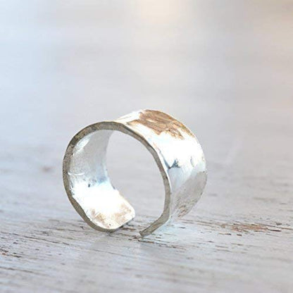 Ear Cuff for Non Pierced Ears Cartilage helix Hammered Ear Cuff for Women Jewelry Earring - color: Silver