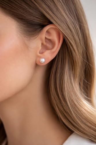 JINERA 5 Pairs Stud Earrings for Women 14K Plated Gold/Silver Pearl Ball Small Stud Earrings Set Cartilage Piercing Hypoallergenic Lightweight Flatback Earrings Jewelry Gifts for Women - color: 5 Pairs Pearl Earrings - Gold