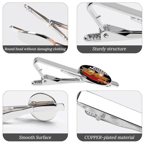 Tie Clip for Men, Tie Bar Cufflinks Set, Copper Necktie Clip And Shirt Cuff Links for Business Wedding Gift - color: Kitten Nuggets Cat Treats