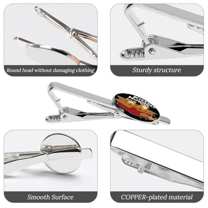 Tie Clip for Men, Tie Bar Cufflinks Set, Copper Necktie Clip And Shirt Cuff Links for Business Wedding Gift - color: Kitten Nuggets Cat Treats