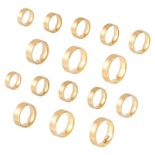 UNICRAFTALE Stainless Steel Classical Plain Stackable Wedding Band Ring Blank Wedding Ring Cool Simple Band For Women and Men Gifts for Special Occasions - color: Matte Gold