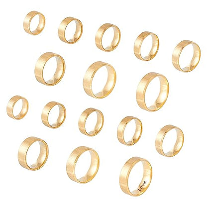 UNICRAFTALE Stainless Steel Classical Plain Stackable Wedding Band Ring Blank Wedding Ring Cool Simple Band For Women and Men Gifts for Special Occasions - color: Matte Gold
