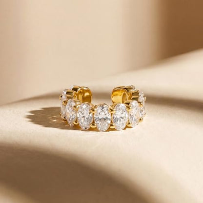 Gold Ear Cuff for Women Non Piercing | Cuff Earrings, 14K Gold Plated, Colorful Cubic Zirconia Pave, Pearl, Clover, Cartilage Earrings Trendy Jewelry, Single - color: Clear A