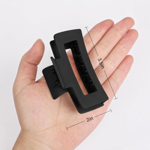 12 Pack Black Hair Claw Clips for Women, Medium Claw Clips for Thin Thick Hair, Strong Hold Matte Banana Clips - color: Black