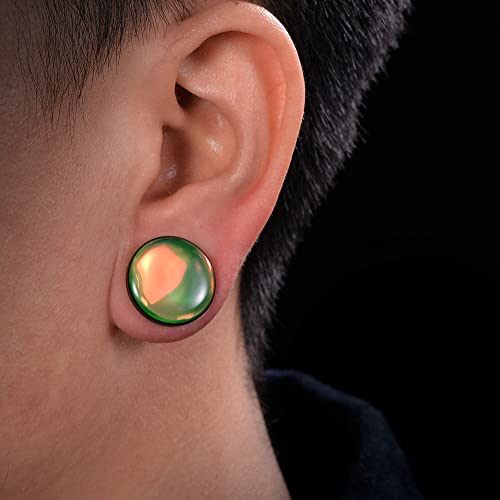 2 Pairs Stainless Steel Black Ear Gauges Retro-reflective Sheeting Tunnels and Plugs. - color: S8552V, size: 10 mm
