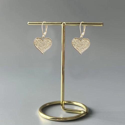 Sparkling Rhinestone Heart Hoop Earrings for Women Charming Heart-Shaped Huggie Earrings Valentine Day Jewelry - color: Gold