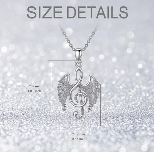 SUPAC Musical Note Jewelry Set, 4-Piece Silver Treble Clef Design, Necklace Bracelet Earrings Keychain - color: Silver/Rose Gold