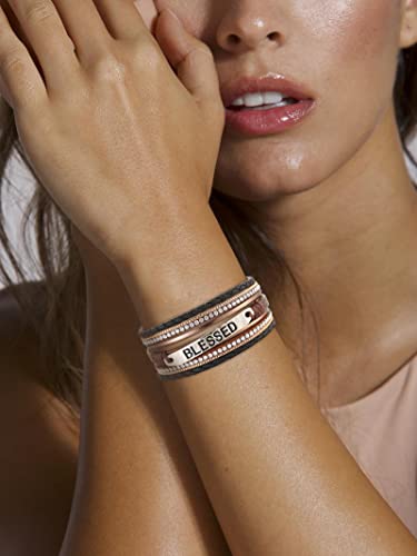 Long tiantian Boho Western Bracelets for Women Leather Wrap Bracelets Turquoise Bracelet Western Jewelry Country Concert Outfits - color: Leather Wrap Bracelets 1