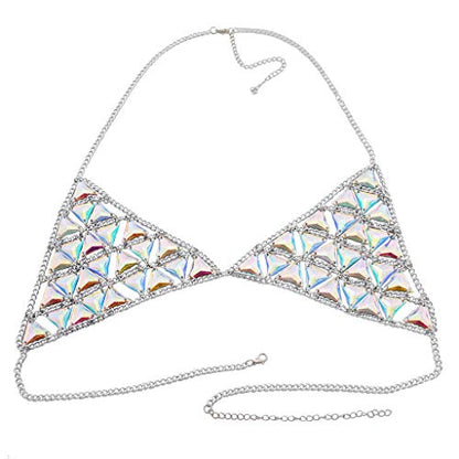 Women's Sexy Suit Body Chain - color: Silvery