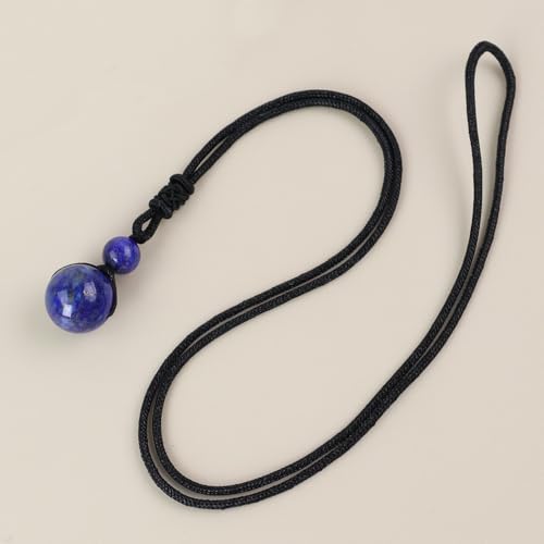 Anjiucc Natural Gemstone Healing Crystals Necklace, Adjustable Chakra Beads Pendant for Women Men, Protection, Energy Balance - color: Lapis Lazuli