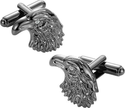 HAWSON Various Unique Cuff Links Mens, Animal/Tactical/Music/Holiday/Cufflinks, Themed Wedding Dinner Party Gift Suit Accessories - style: Eagle Head