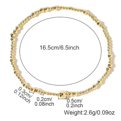 Gold Bracelets for Women, Beaded Cross Stack, Non Tarnish Set，Set-1 | Gold Beaded Bracelet Stack with Stretch Fit, Waterproof Finish and Dainty Design for Everyday Wear and Gifts - color: Colors-16
