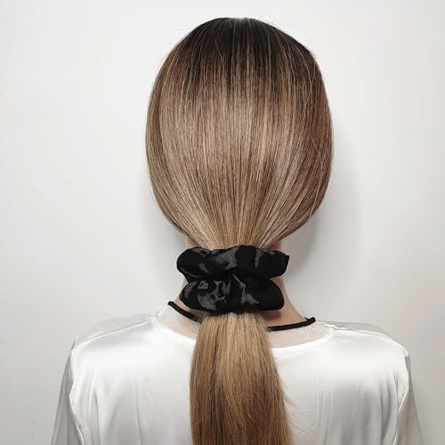 Sufermoe 6 Pcs Satin Silk Hair Scrunchies, Hair Accessories, Soft Hair Ties for Women and Girls, 4.5 Inch, Black - color: Black