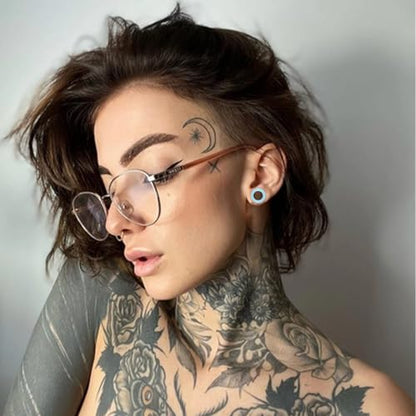 20Pcs Silicone Ear Gauges 2G-25mm Flexible Ear Tunnels Gauges Soft Expander Stretching Ear Plugs Tunnels Black Earring Piercings Jewelry for Men Women - color: Thick Blue Silicone