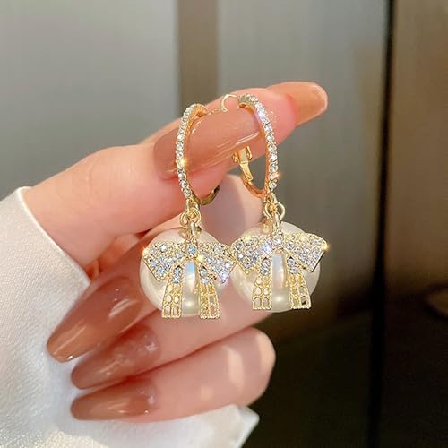 Bow Earrings Red Earrings for Women Dangle Cute Earrings Red Stuff Jewelry Outfits Accessories Gifts for Girls - color: C6:gold bow earrings