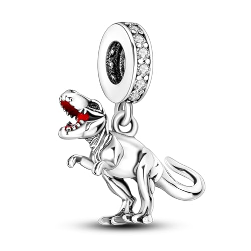 925 Silver Charm for Bracelets Animal Pet Insect Series Women Jewelry Gift - color: Silver dinosaur