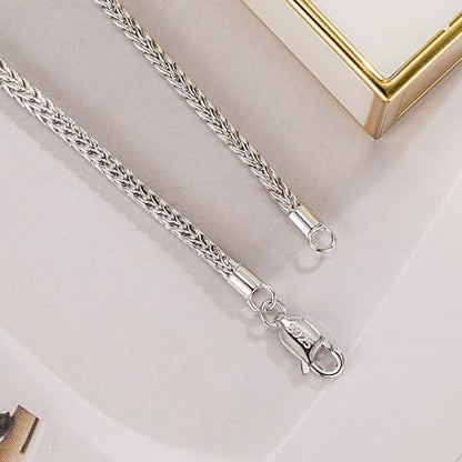 Dainty 925 Sterling Silver Chopin Chain Bracelet Women Bohemian Stackable Figaro/Box/Snake Bracelet 2MM 5 "5.9" 6.3 "6.7" 7 "7.5" 8" Jewelry Gift - color: Silver, size: 6.7 inches