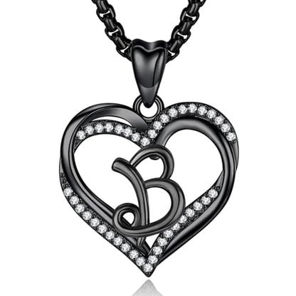 INFUSEU Unique Initial Necklaces for Women Girls Small Heart Letter Jewelry, Meaningful Personalized Gifts - style: B