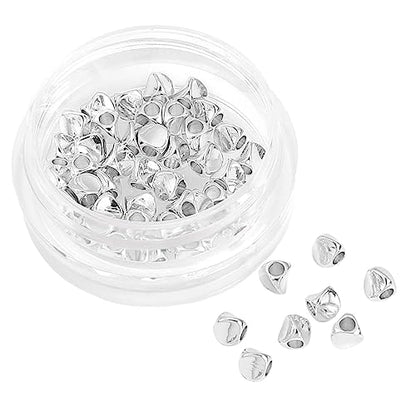 Silver Plated Twisted Spacer Beads 3x3mm 50pcs for Jewelry Making Findings Non Tarnish - color: Silver, size: 3x3mm Twisted