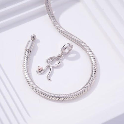 Letter Charms for Pandora Bracelets 925 Sterling Silver Alphabet Initial Charms Bead Jewelry Gift for Women - style: Initial R