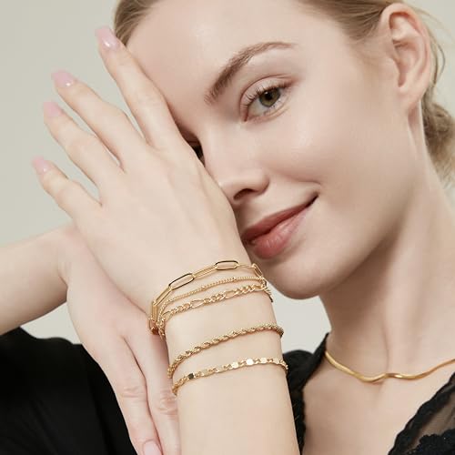 2PCS Handmade Bracelet Protection Gifts, String Adjustable Amulet Bracelet, Powerful Bracelet for Good Luck, Red Braided Bracelet for Women Mother Daughter Couples Sisters Friends - color: Gold-5 Layered Bracelets