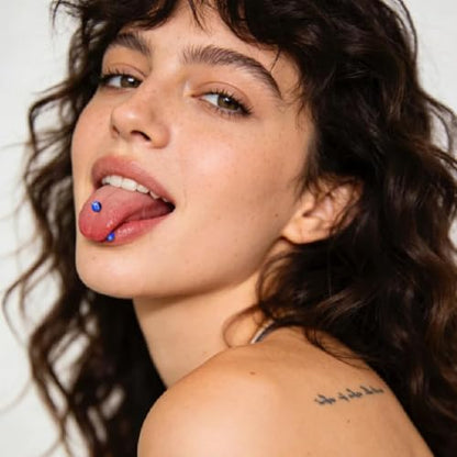 48Pcs 14G Glow in Dark Acrylic Straight Tongue piercing for Women | Candy Color Tongue Piercing Jewelry,Flexible Ring Barbell,14mm Bar Tongue Rings Piercing Ball Grabber Set - style: B