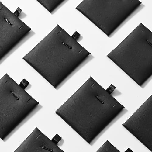 Oirlv Black Leather Jewelry Tray Insert Cards | Soft Protective Surface, Fits Standard Jewelry Trays, Holds Jewelry Securely, Sleek Professional Finish - style: PJ01103