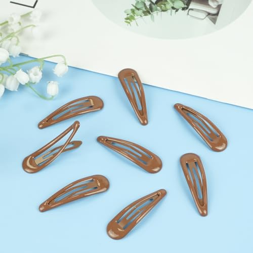 40pcs Snap Hair Clips, 2'' Hair Clip, Non-slip Brown Hairpin Accessories for Women Girls, Metal Barrettes for Styling, Brown - color: 2'' Brown