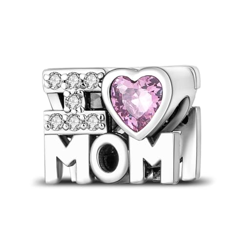 925 Silver Charm for Bracelets Animal Pet Insect Series Women Jewelry Gift - color: Pink Heart