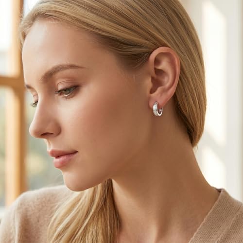 14K Gold Earrings for Women Gold Filigree/Celtic Huggie Earrings Jewelry Easter Mothers Day Gifts for Mom Girlfriend - style: White-C