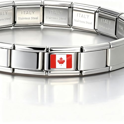 Italian Bracelet Charm,9mm,United Arab Emirates,Country & Culture > Flag - color: Canada