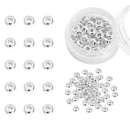Silver Plated Roudelle Spacer Beads 5x1.8mm 50pcs for Jewelry Making Findings Non Tarnish - color: Silver, size: 5x1.8mm Roudelle