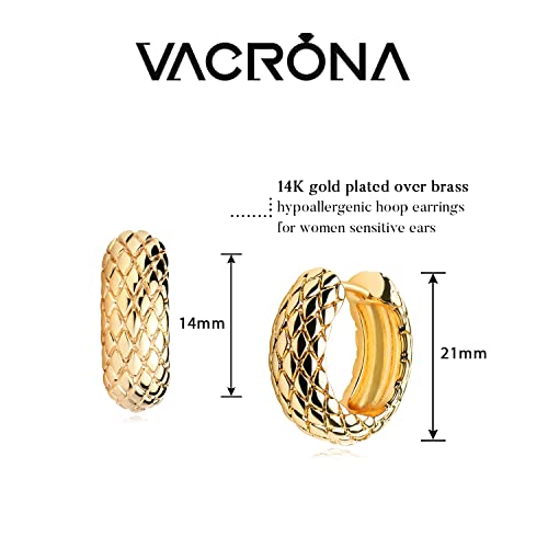 Cubic Zirconia Huggie Earrings 14k Gold Plated Tiny Earrings Small Huggie Hoop Earrings Simple Lightweight Hoops Gift for Women - color: Serpentine