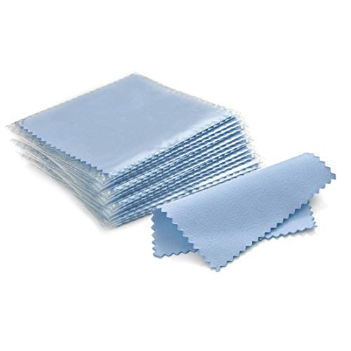 Jewelry Cleaning Cloths, Individually Wrapped Jewelry Polishing Cloths | Help Remove Tarnish, Restores Shine, Compact & Portable, Reusable Until Soiled, Everyday Jewelry Care, Multiple Colors - color: D-50pcs-blue