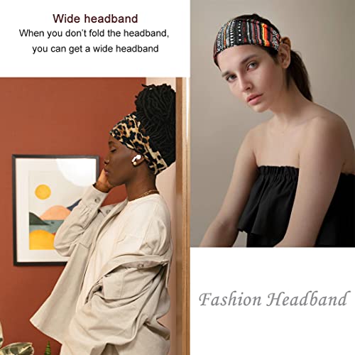 YONUF Boho Headbands For Women Fashion Wide Headband Yoga Workout Head Bands Hair Accessories Band 6 Pack - color: Flower4