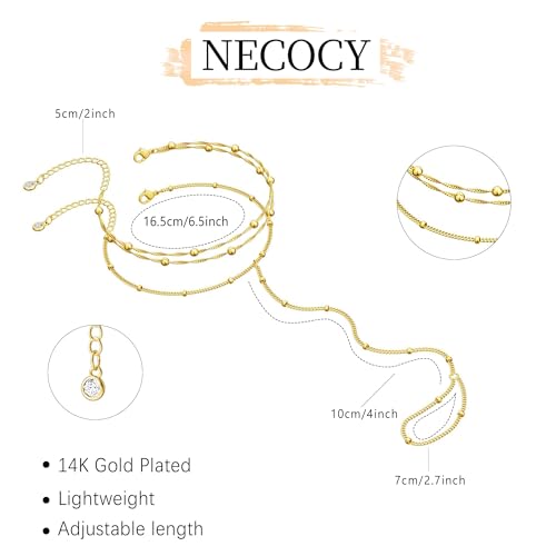 Dainty 14K Gold Plated Bracelets for Women Waterproof, Non Tarnish Gold Jewelry Sets, Thin Stackable Link Paperclip Chain Bracelet Pack Fashion Accessories Gifts for Womens - style: 5Pcs BRACELET SET-02