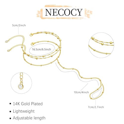 Dainty 14K Gold Plated Bracelets for Women Waterproof, Non Tarnish Gold Jewelry Sets, Thin Stackable Link Paperclip Chain Bracelet Pack Fashion Accessories Gifts for Womens - style: 5Pcs BRACELET SET-02