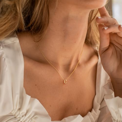 Yoosteel Layered Initial Necklaces for Women Teen Girls Letter A-Z Necklace | 14K Gold/Silver-Plated, Cursive Letter Necklace, Initial Necklace Stack, Birthday Gifts for Women Teen Girls Jewelry - color: Gold, style: G