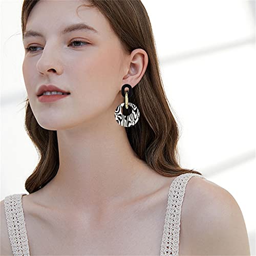 ONLYJUMP Exaggerated Geometry Earrings Acrylic Round Square Triangle Heart Dangle Earrings for Women Multilayer Bohemia Earrings Classic Retro Minimalist Earrings Statement Jewelry - color: Milk Acrylic