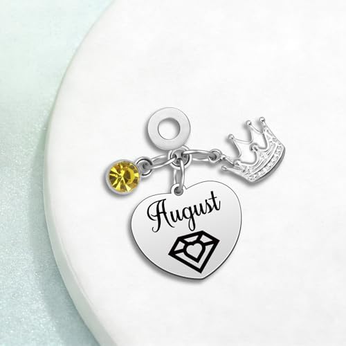 Birthday Gifts for Women Birthstone Charms for Bracelets Necklaces Jewelry Gift for Mom Wife Daughter Granddaughter Niece Sister Girlfriend - color: August