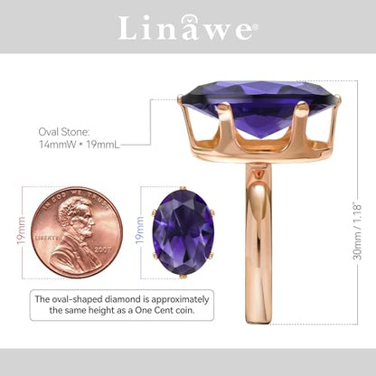Linawe Cubic Zirconia Imitation Diamond Moissanite Rings for Women, 14K Gold/Rose Gold/Silver Adjustable Chunky Ring, Costume Rhinestone Jewelry for Wedding Engagement | Costume Jewelry, Copper, Large, Cocktail, Birthstone, Rhinestone, Gemstone, Cubic Zir