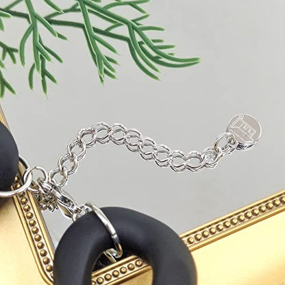 Firstmeet Statement Chunky Acrylic Chain Link Choker Necklace for Women - color: Black