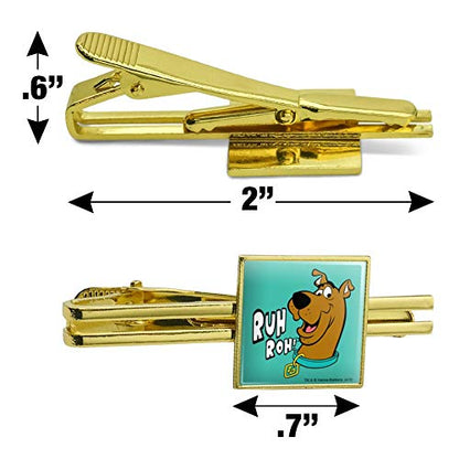 GRAPHICS & MORE Scooby-Doo Ruh Roh Square Tie Bar Clip Clasp Tack- Silver or Gold - color: Gold