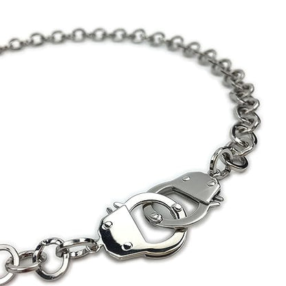 Succuba Stainless Steel Handcuff Choker Necklace Chain Pendant Choker Collar Necklace for Women and Men from 16 to 24 Inches with Box - color: A, size: 22 Inches