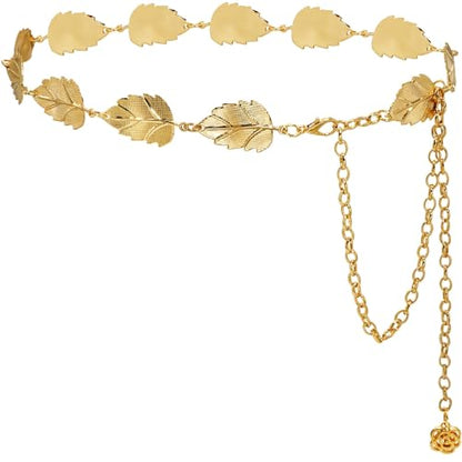 Metal Waist Chain Body Jewelry Link Belt for Women Girls - color: Gold 2, size: S: 35.4 in (90 cm)