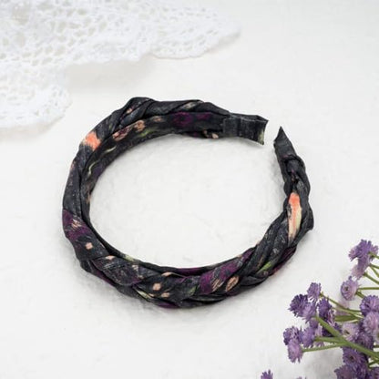 Madison Tyler Boho Headbands - Top Knot With Rhinestones, Non Slip for Outdoor & Party (Purple & Black) - color: Purple and Black