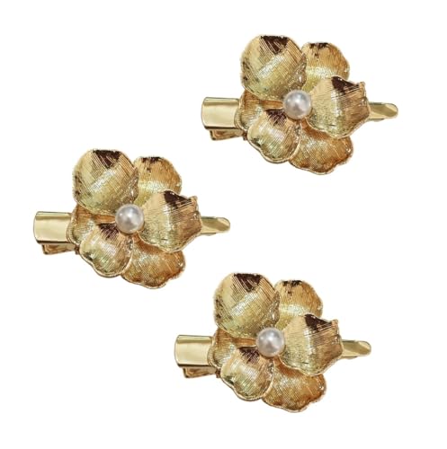 6-Pieces Vintage Gold Hair Clips and Bobby Pins for Styling Metal Retro Pearl Flower Hair Pins Hair Accessories Set