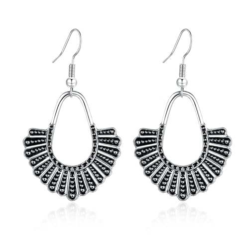 Silver Dangle Earrings For Women Trendy,Boho Cute Drop Western Earings,Vintage Gothic Ethnic Statement Beach Vacation Long Earrings with Leaf Teardrop Turquoise Crystal Tassels,Fashion Jewelry Birthday Gift. - color: A3) Silver Peacock